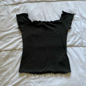 Black off the shoulder shirt
